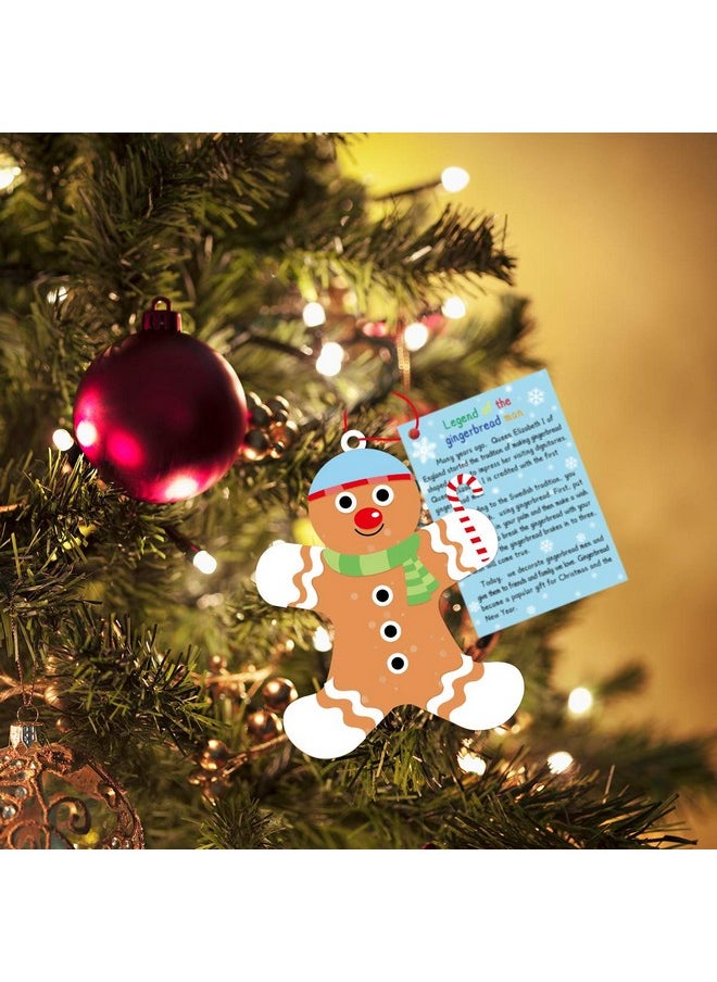 Fancy Land - 12 Gingerbread Man Craft Kit For Kids Diy Create Your Own Foam Gingerbread Man Ornament Selfadhesive Sticker Sheets Fun Holiday Gifts - Image 1