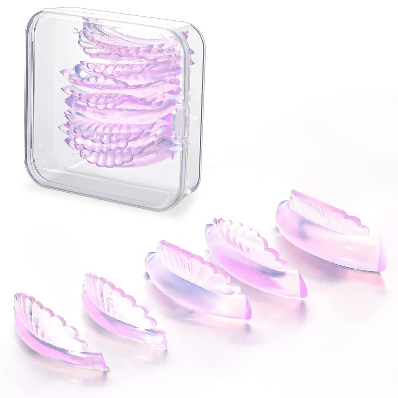 COMNICO 10 Pcs 5 Sizes Lash Lift Pads SelfAdhesive Super Soft Shell Pink Perming Curler Shield Reusable Professional Silicone Eyelash Curlers for All Eye Shapes