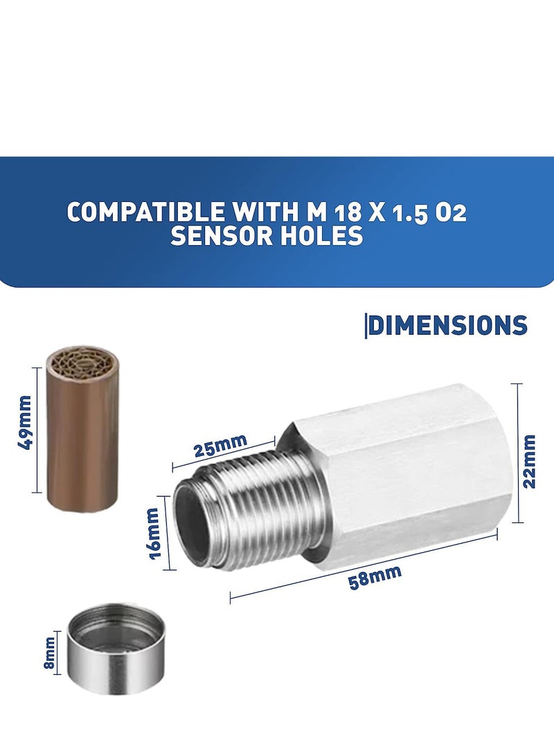 Car Universal O2 Oxygen Sensor Spacer Car Exhaust Oxygen Sensor Engine Light Adapter Bung Catalytic Converter Fix oxygen sensor extender, 180 Degree oxygen sensor extender - Image 3