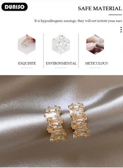 DUNISO Fashion Gold Plated Latest Fancy Stylish Copper Zircon Bali Earrings with 925 silver needles Dainty Earrings Hypoallergenic Simple Jewelry Gift for Women and Girls  - Image 5