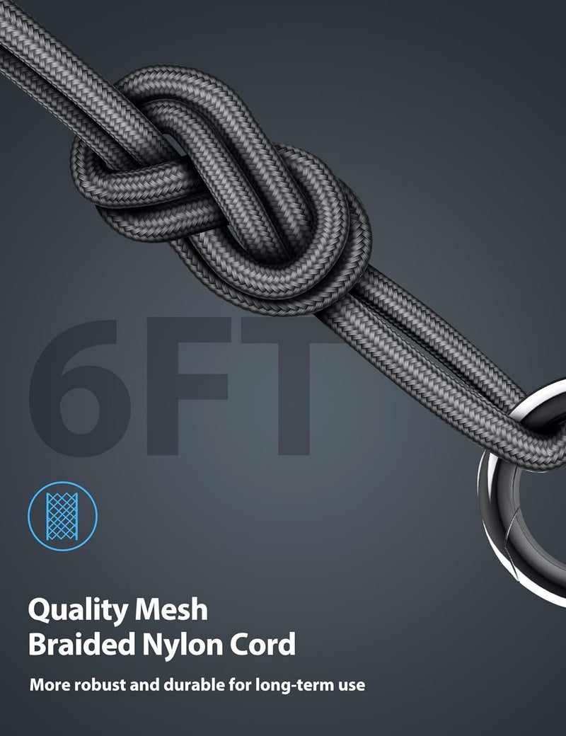 iMangoo USB C Cable 6 ft for Xiaomi 120W Fast Charging, 6A Type C Cable Right Angle Nylon Braided USBC to USB A Charger for Xiaomi Pad 5 12 12S Ultra 11T Pro 11 Lite NE, for Redmi Note 11 Pro Black - Image 4