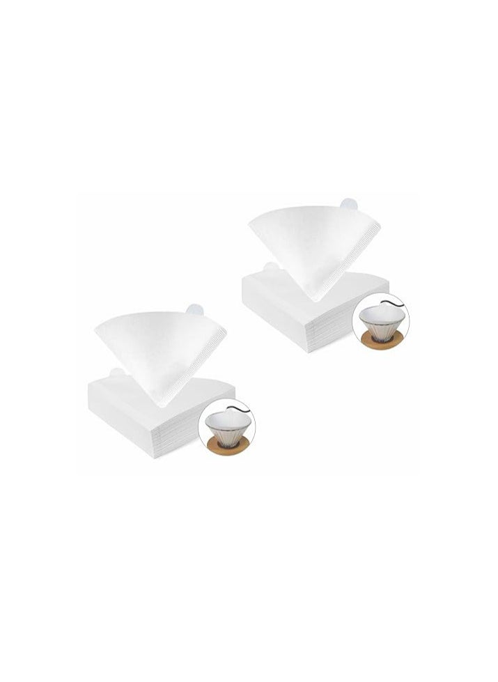 MIBRU 200-Piece Coffee Filter Paper V60 Size 02 Unbleached Natrual White  - Image 1