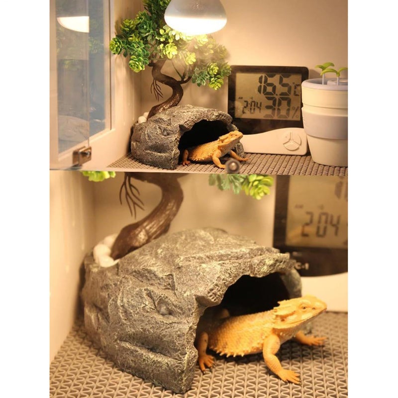 Leopard Gecko Turtle Cave Shelter 11x12 5x6cm Basking Shelf Textured Resin Reptile Decor - Image 5