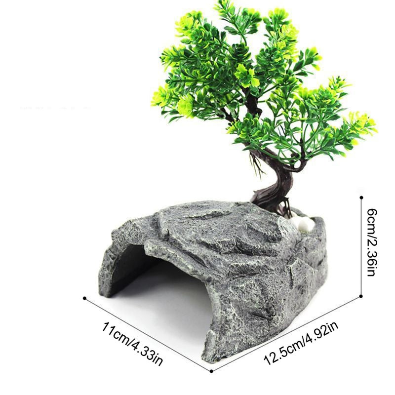 Leopard Gecko Turtle Cave Shelter 11x12 5x6cm Basking Shelf Textured Resin Reptile Decor - Image 3