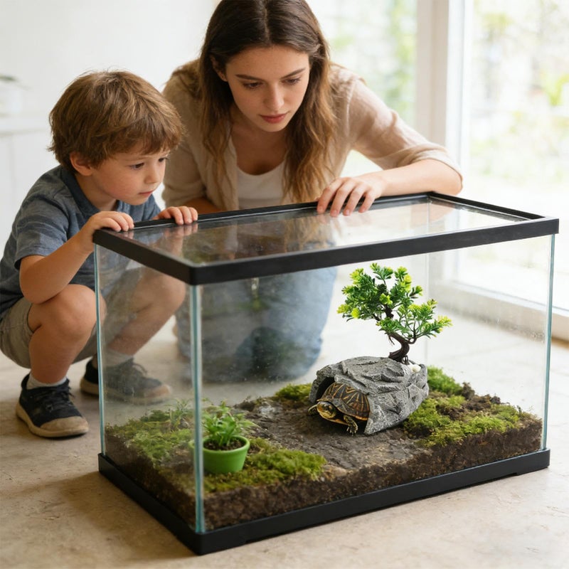 Leopard Gecko Turtle Cave Shelter 11x12 5x6cm Basking Shelf Textured Resin Reptile Decor - Image 4