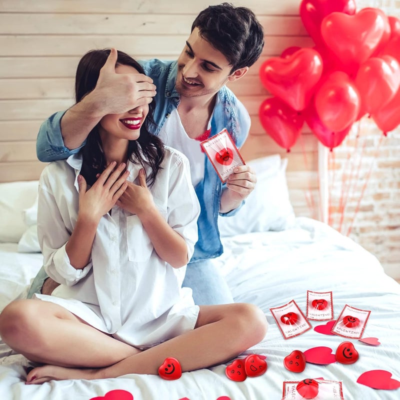 Civaner هدايا عيد الحب من Civaner 120 قطعة لزملاء العمل كرة ضغط على شكل قلب بالجملة مع بطاقات تهنئة كرات ضغط مبتسمة على شكل قلب بطاقة هدية لمناسبة عيد الحب - Image 4