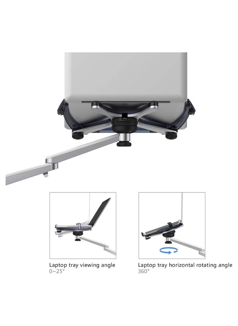 upergo Upergo UP-8 Floor Stand/Holder, Up to 13" iPad & Tablet & 17.3" Laptop, Aluminum Base, Adjustable Height, Tilt, Rotate & Swivel Arm  - Image 4