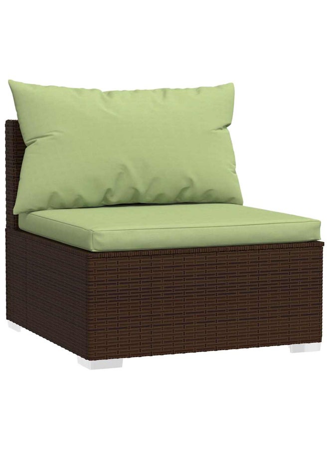 vidaxl 4 Piece Garden Lounge Set with Cushions Poly Rattan Brown 3101676 - Image 4