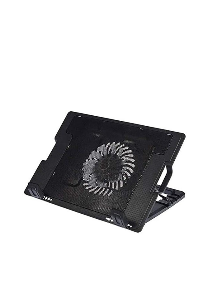 Generic 2 USB Port Cooling Cooler Fan Pad Stand for Laptop Notebook And MacBook with LED Light - Black  - Image 1