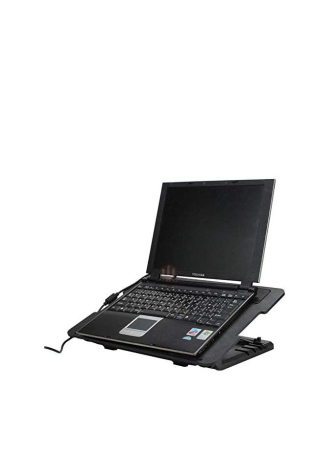 Generic 2 USB Port Cooling Cooler Fan Pad Stand for Laptop Notebook And MacBook with LED Light - Black  - Image 2