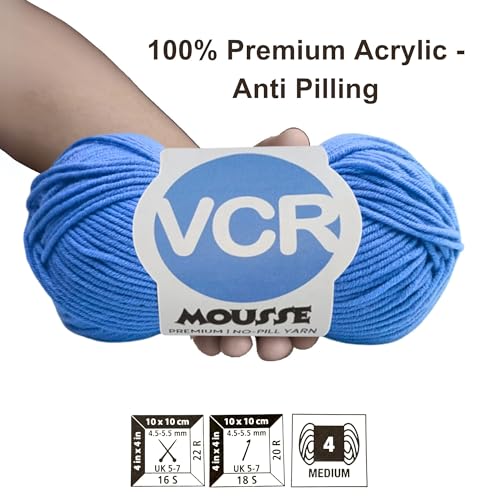 VCR 4ply Peacock Yarn, 100 Grams Hank, 190 Meters Length, Acrylic Ball for Crochet and Knitting, Soft Crosia Threads, Pack of 1 Yarn, Suitable for DIY Crafts - Image 3