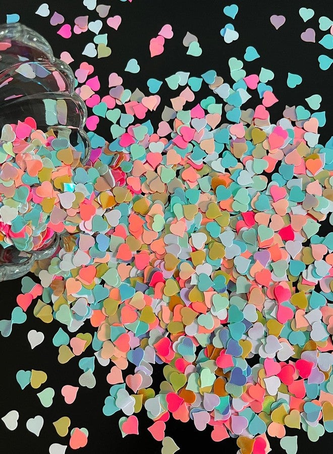 Comemela Iridescent Heart Confetti, Multicolor Valentines Day Table Scatter Sequins Heart Scatter for Wedding Bridal Shower Birthday Party - Image 1