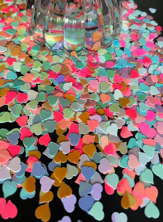 Comemela Iridescent Heart Confetti, Multicolor Valentines Day Table Scatter Sequins Heart Scatter for Wedding Bridal Shower Birthday Party - Image 3