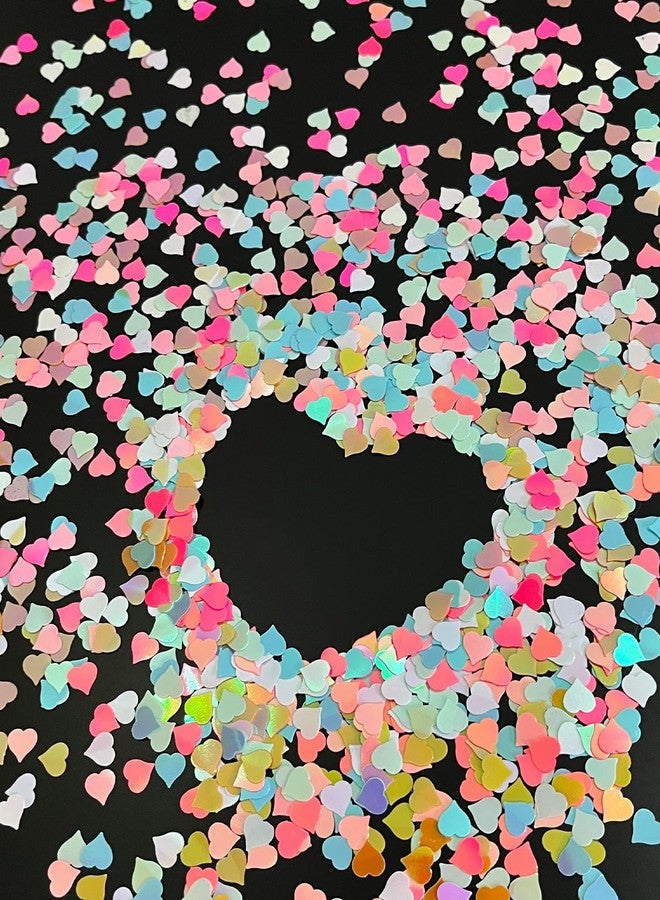 Comemela Iridescent Heart Confetti, Multicolor Valentines Day Table Scatter Sequins Heart Scatter for Wedding Bridal Shower Birthday Party - Image 5