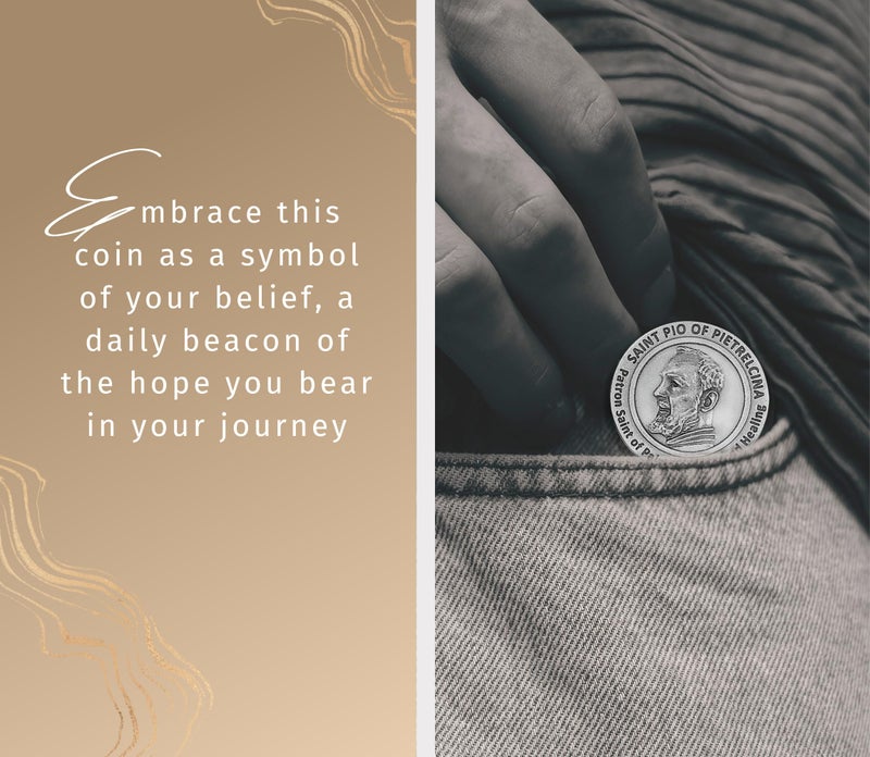 Trendzeen Padre Pio Healing Prayer Card - Laminated Saint Padre Pio Card, Catholic Pocket Token, The Lord's Prayer - Patron Saint of Pain, Suffering, and Healing Themed Set - 7 Items Total - Image 3
