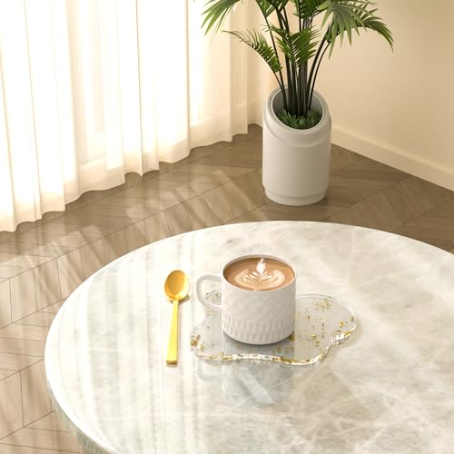 Leadiy Acrylic Coaster Decorative Plates, Irregular Bar Drink Coaster, Clear Cloud Shape Coffee Cup Coaster, Perfect for Tabletop Protection and Accessories Display.(Gold) - Image 3
