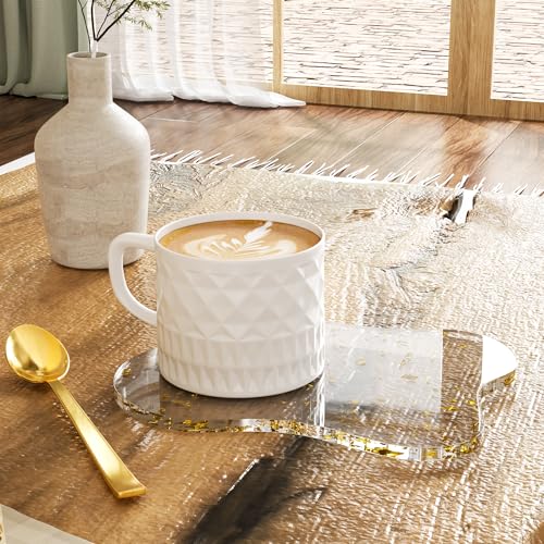 Leadiy Acrylic Coaster Decorative Plates, Irregular Bar Drink Coaster, Clear Cloud Shape Coffee Cup Coaster, Perfect for Tabletop Protection and Accessories Display.(Gold) - Image 2