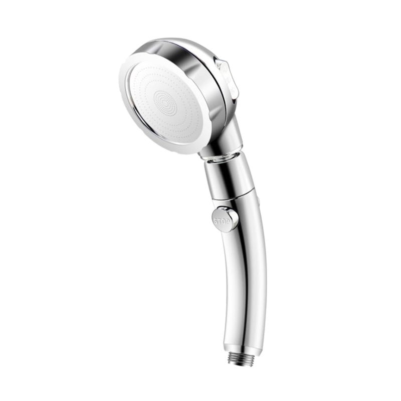 Adjustable Handheld Shower Head with On Off Button 3 Mode Pressure Boosting Chrome - Image 2