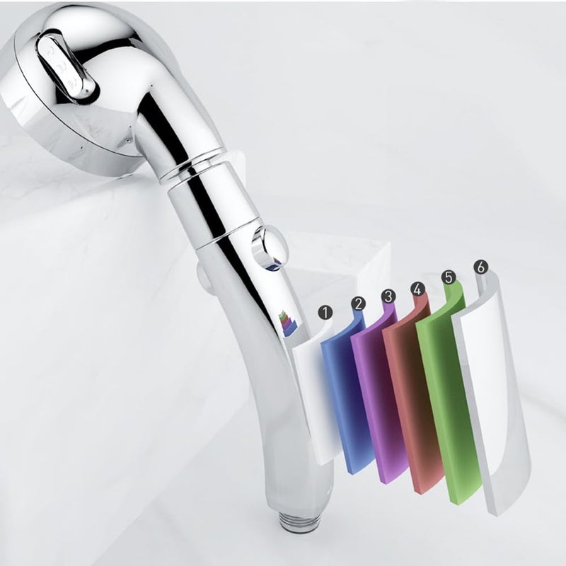 Adjustable Handheld Shower Head with On Off Button 3 Mode Pressure Boosting Chrome - Image 3