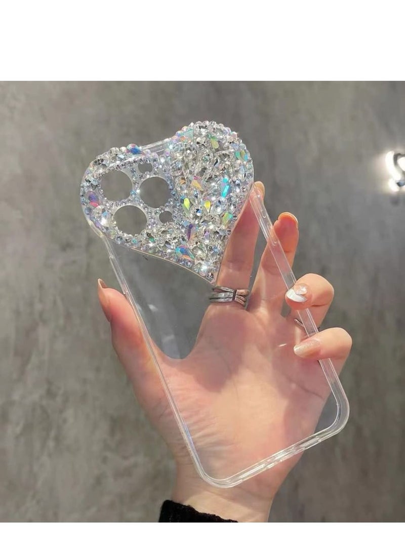 Excefore Compatible with iPhone 13 Pro Max case,Luxury Bling Rhinestone 3D Diamond Love Case Glitter Sparkle Soft Silicone TPU Case Cover for Women Girls  - Image 2