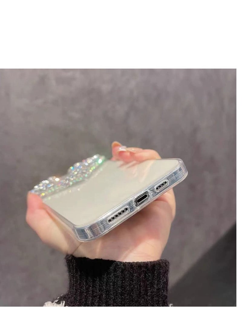 Excefore Compatible with iPhone 13 Pro Max case,Luxury Bling Rhinestone 3D Diamond Love Case Glitter Sparkle Soft Silicone TPU Case Cover for Women Girls  - Image 5