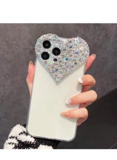 Excefore Compatible with iPhone 13 Pro Max case,Luxury Bling Rhinestone 3D Diamond Love Case Glitter Sparkle Soft Silicone TPU Case Cover for Women Girls  - Image 1