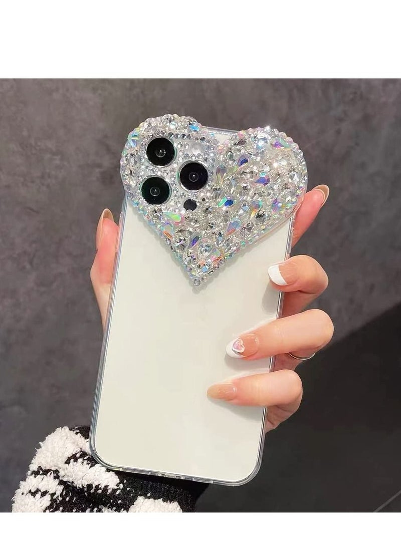 Excefore Compatible with iPhone 13 Pro Max case,Luxury Bling Rhinestone 3D Diamond Love Case Glitter Sparkle Soft Silicone TPU Case Cover for Women Girls  - Image 1