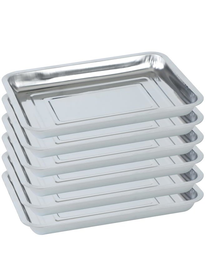 WBCBEC Stainless Steel Plant Trays, Multi-Purpose Tray for Indoor Outdoor Plants Stainless Steel Sprouting Trays Stainless Steel Seed Sprouting Kit Seed Sprouter Tray Seed Starting Trays (6PCS) - Image 1