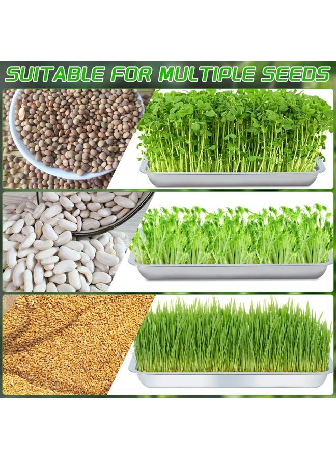 WBCBEC Stainless Steel Plant Trays, Multi-Purpose Tray for Indoor Outdoor Plants Stainless Steel Sprouting Trays Stainless Steel Seed Sprouting Kit Seed Sprouter Tray Seed Starting Trays (6PCS) - Image 5