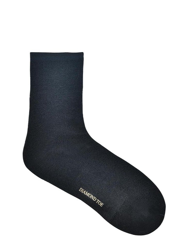 DIAMOND TOE 6 أزواج من جوارب المناشف القطنية للرجال - حجم مجاني مريح - مادة فائقة النعومة - مقاس الاتحاد الأوروبي 40-46 (متعدد 6 أزواج - أسود اثنان، كحلي-أبيض-بيج-رمادي واحد) - Image 3