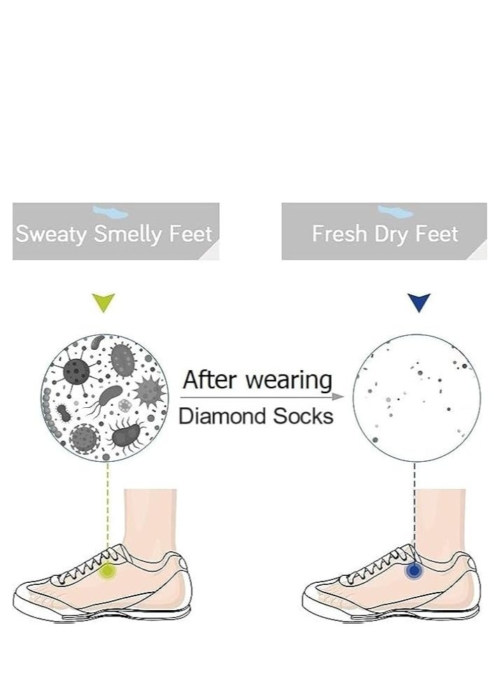 DIAMOND TOE 6 أزواج من جوارب المناشف القطنية للرجال - حجم مجاني مريح - مادة فائقة النعومة - مقاس الاتحاد الأوروبي 40-46 (متعدد 6 أزواج - أسود اثنان، كحلي-أبيض-بيج-رمادي واحد) - Image 5