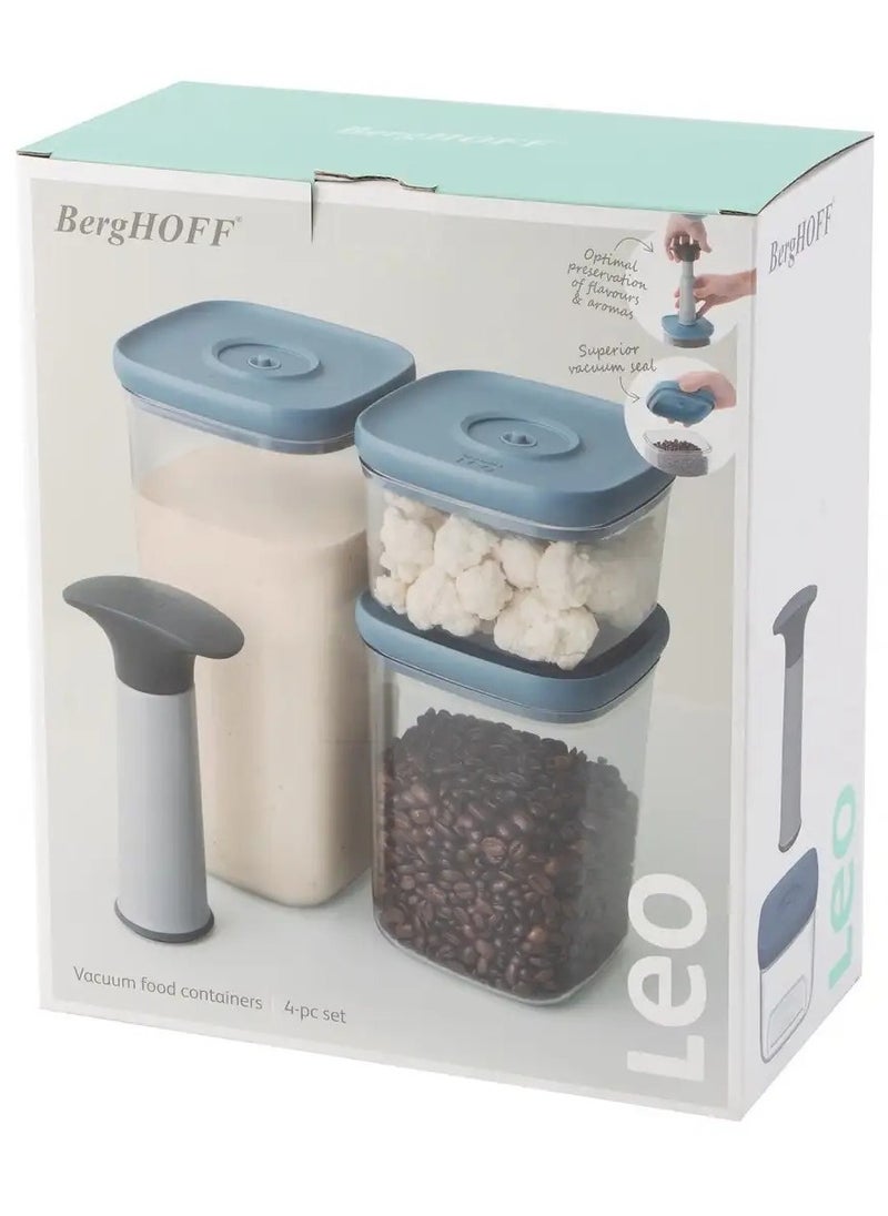 Berghoff Berghoff Leo Vacuum Food Container Set (4 Pc.) – Airtight, Leakproof, BPA-Free, Stackable & Space-Saving Storage for Freshness | Microwave & Dishwasher Safe  - Image 5