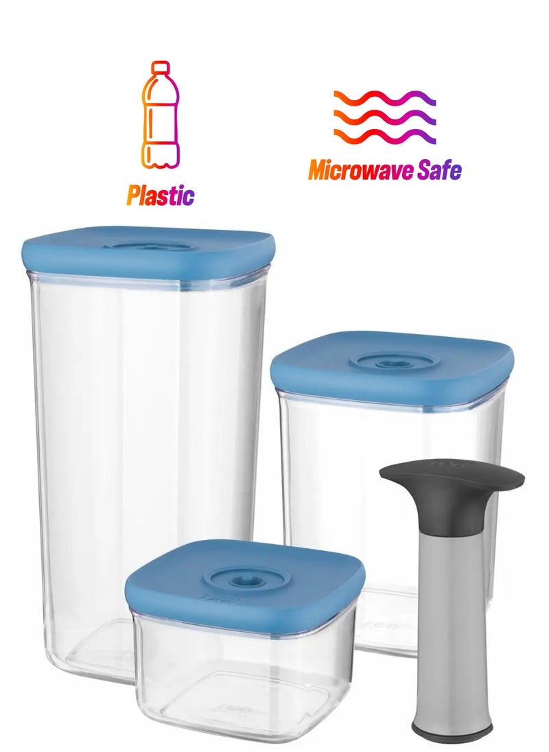 Berghoff Berghoff Leo Vacuum Food Container Set (4 Pc.) – Airtight, Leakproof, BPA-Free, Stackable & Space-Saving Storage for Freshness | Microwave & Dishwasher Safe  - Image 1