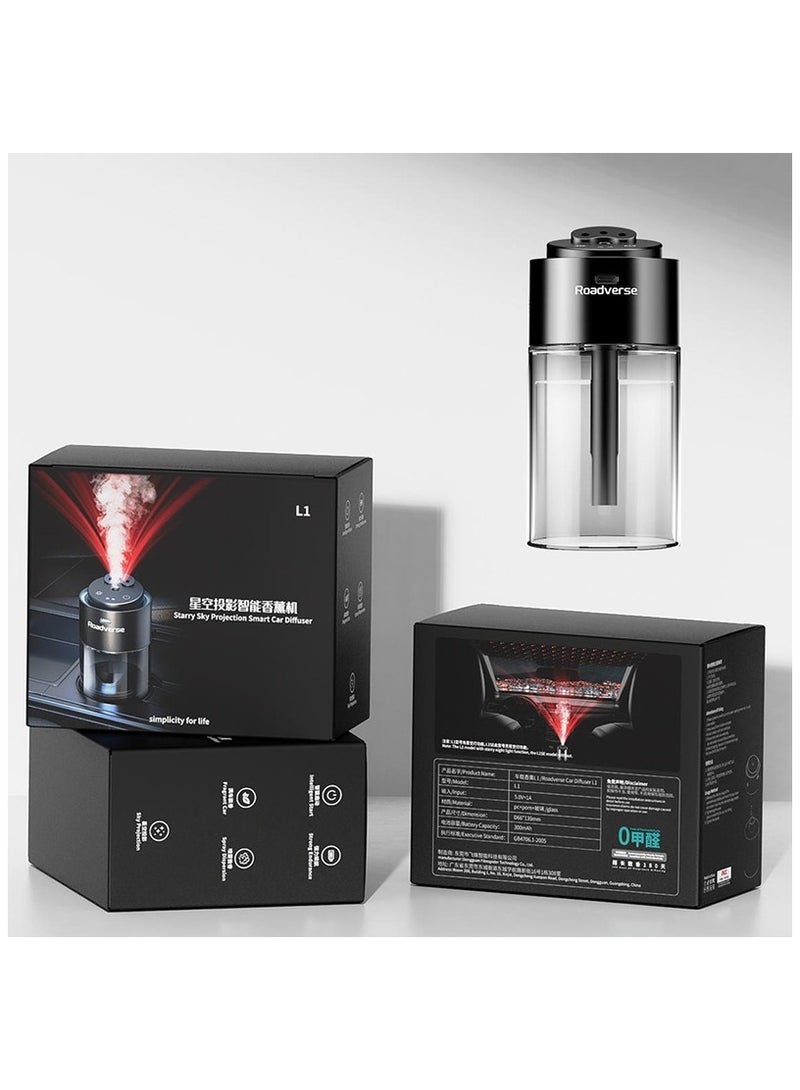 BlueFire Roadverse L1 Smart Car Air Freshener Diffuser with Starry Sky Projection & 7-Color Ambient Light – Ultrasonic Nano Atomization Aromatherapy Humidifier, Long-Lasting 300 mAh Battery, 4 Adjustable Spray Modes, Premium Aluminum Alloy Body, Natural 50ml Alcohol-Free Essential Oil Diffuser – Portable Car Perfume Machine for Fresh, Relaxing & Stylish Driving Experience - Image 1