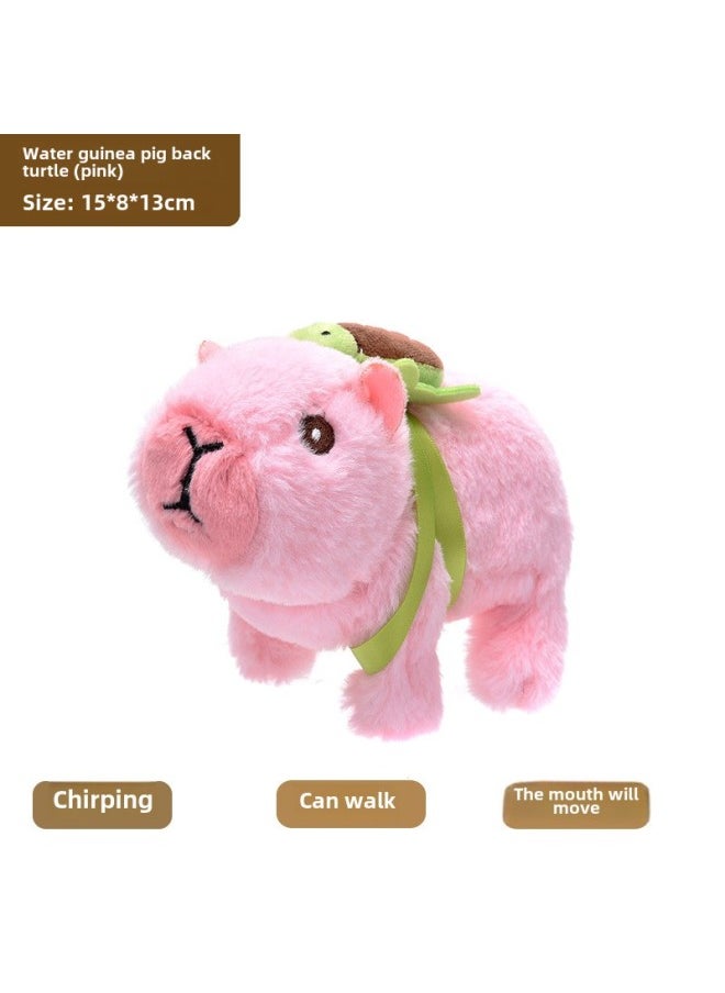 Simulation Electric Plush Kapi Bala Doll Walking Call Electronic Pet Children's Toy Spreading-Colour:Pink (turtle Bag)  - Image 1