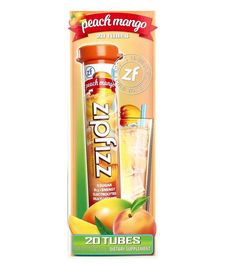 Zipfizz Energy Drink Mix Peach Mango 20 Tubes 0.39 oz (11 g) Each