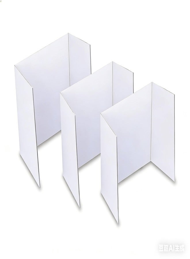 JOOLOKT Trifold Poster Board, 24" x 16", White Corrugated Project Boards for Science Fairs, Event Displays, and Business Presentations，School Projects,3-Pack - Image 1