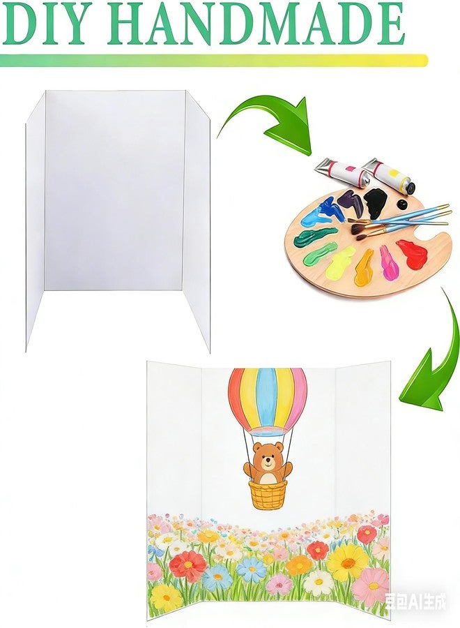 JOOLOKT Trifold Poster Board, 24" x 16", White Corrugated Project Boards for Science Fairs, Event Displays, and Business Presentations，School Projects,3-Pack - Image 3