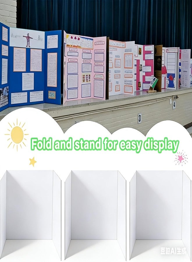 JOOLOKT Trifold Poster Board, 24" x 16", White Corrugated Project Boards for Science Fairs, Event Displays, and Business Presentations，School Projects,3-Pack - Image 4