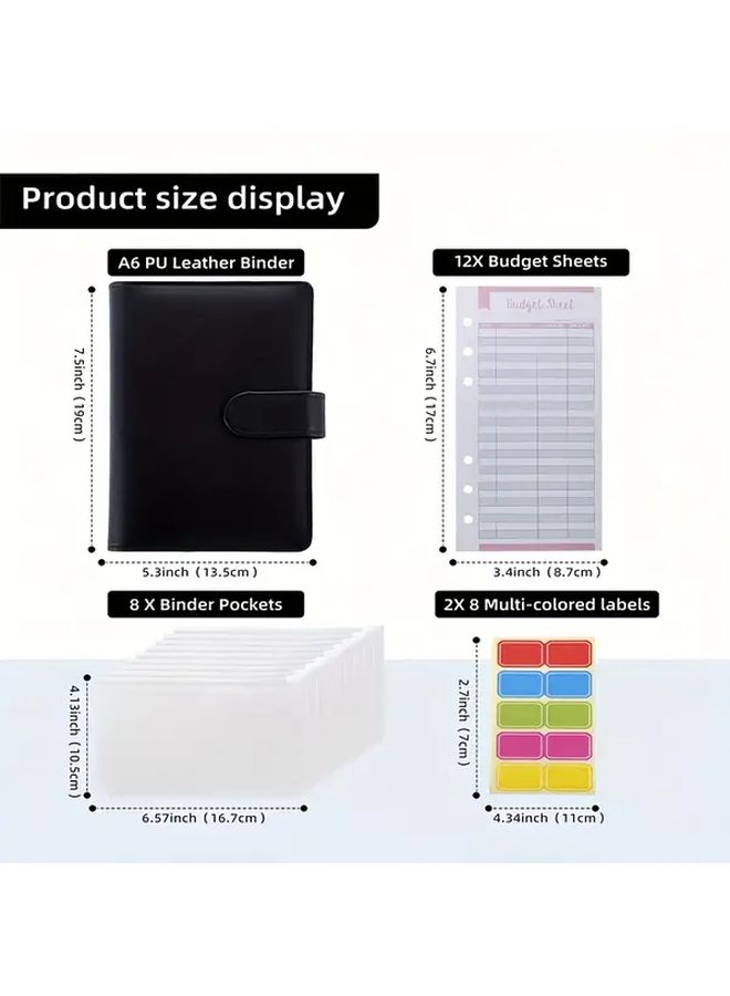 Purple Budget Binder With Zipper Envelope Cash Storage Box Creative Accounting Notebook Small Financial Management Book With Lock Money Saving Jar Office Desk Organizer - Image 3