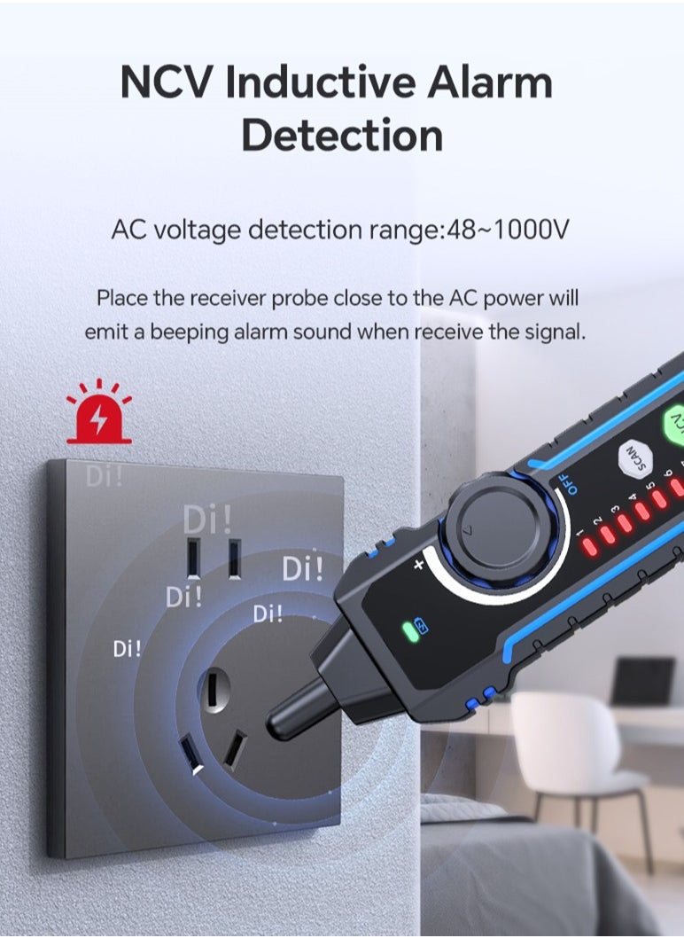 نويافا - جهاز اختبار كابلات الشبكة NF-8209Pro، مزود بتقنية PoE وNCV، واختبار طول الكابل، وتحديث المنافذ، ووضع مزدوج من خط إلى خط، ووضع مسح خطي خالٍ من المشاكل، ومتتبع خط CAT5 وCAT6، ومتتبع كابلات شبكة LAN - Image 1