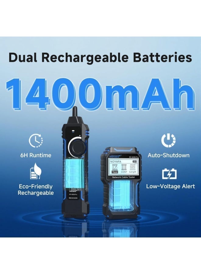 نويافا جهاز اختبار كابلات الشبكة NF-8209Pro، مزود بتقنية PoE وNCV، واختبار طول الكابل، وتحديث المنافذ، ووضع مزدوج من خط إلى خط، ووضع مسح خطي خالٍ من المشاكل، ومتتبع خط CAT5 وCAT6، ومتتبع كابلات شبكة LAN - Image 5