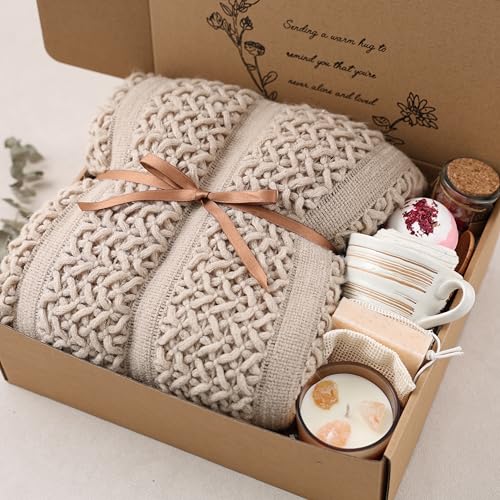 CASTATEO Cozy Self Care Package for Women – Warm & Comforting Thinking of You Gift Box for Birthday,Bes Friend Gift, Get Well Soon/Bereavement/Condolence/Farewell Gift, Sympathy /Encouragement gift(TAN) - Image 1
