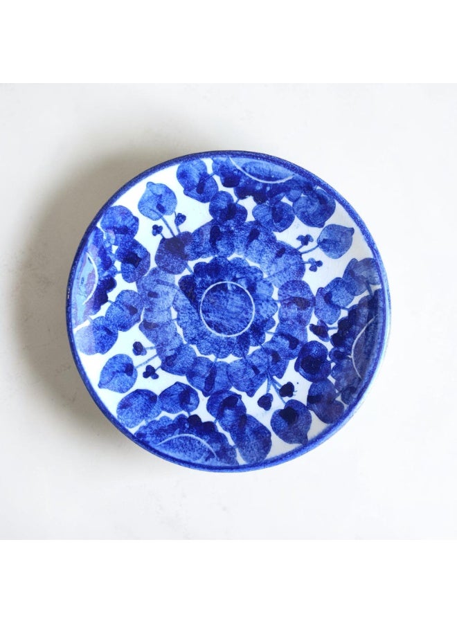 color zone pottery A hand-painted ceramic and porcelain plate, suitable for decoration and serving food. Microwave, dishwasher, and oven safe. Lightweight and scratch-resistant. 17 cm - Image 1