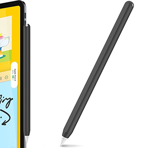 AhaStyle Silicone Case for Apple Pencil 2nd Generation Apple Pencil Pro 2024 Sleeve Skin Ultra Thin Apple Pencil Protective Cover Compatible with Magnetic Charging and Double Tap Black - Image 1