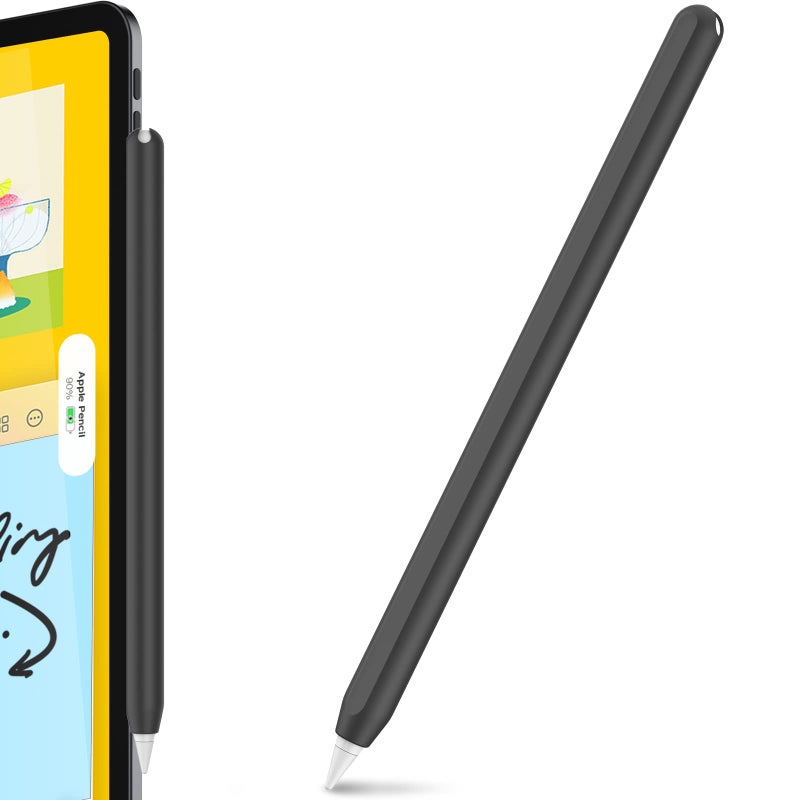 AhaStyle Silicone Case for Apple Pencil 2nd Generation Apple Pencil Pro 2024 Sleeve Skin Ultra Thin Apple Pencil Protective Cover Compatible with Magnetic Charging and Double Tap Black - Image 3