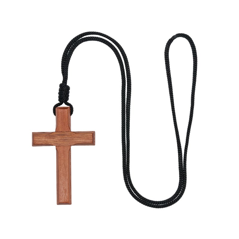 Intercession Wood Cross Crucifix on Cord 275 Inches - Image 3