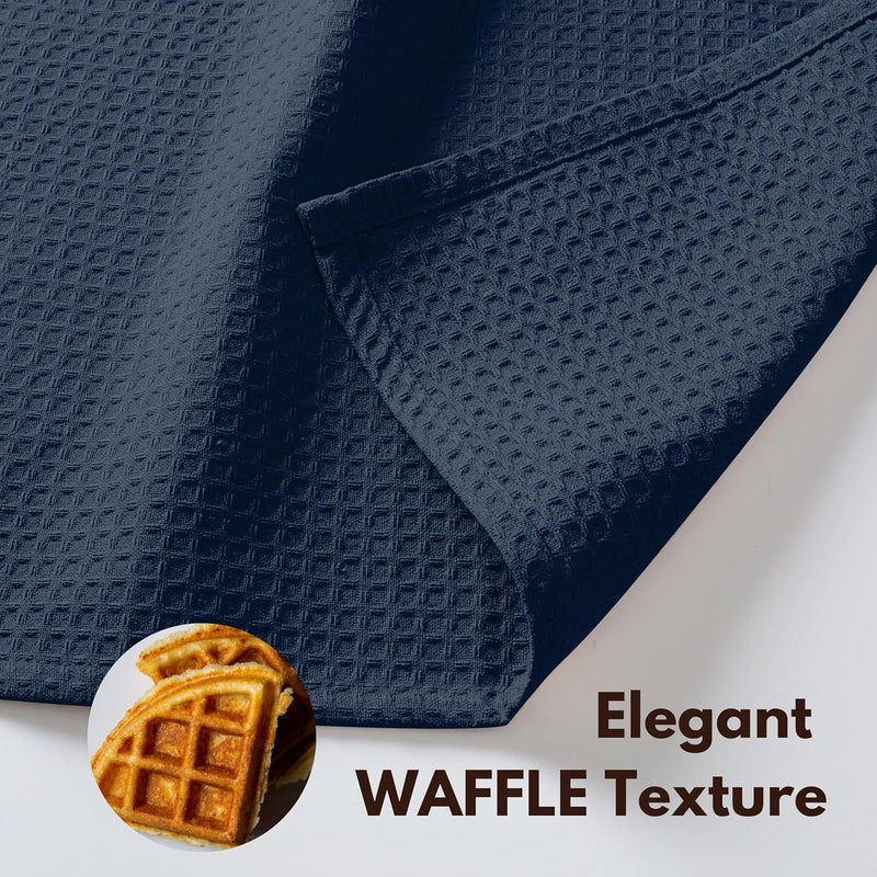 Native Fab 6 Pack Waffle Dish Cloths  100 Cotton Absorbent Quick Drying  Soft Towels for Cleaning Cooking  Baking  Ideal for Home Restaurants  Cafes  12x12 Inches  Navy Blue - Image 3