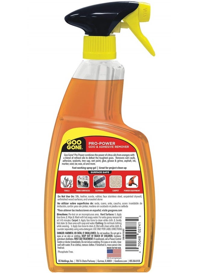 Goo Gone Pro-Power Spray Gel Adhesive Remover - 24 Ounce (2 Pack) - Surface Safe, Great Cleaner, No Harsh Odors, Removes Stickers, Can Be Used On Tools  - Image 2