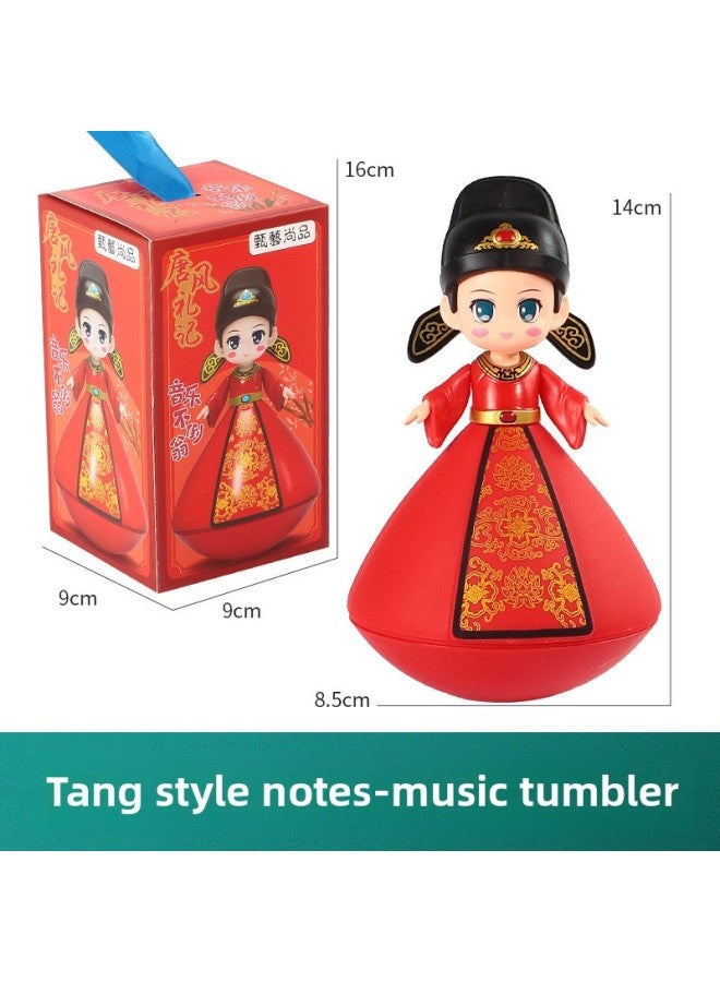 Cartoon Datang Music Tumbler Creative Ornaments Poet Doll Souvenir Doll Stall Supply Manufacturers Direct Supply-Color:105 Little Brother Music Tumbler-autumn-Height:16*9*9 - Image 1